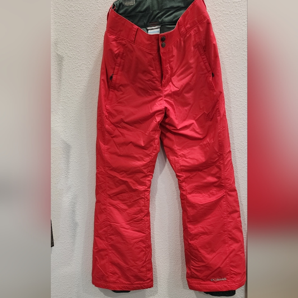 Red Columbia brand snowboarding pants size Small. In Excellent condition